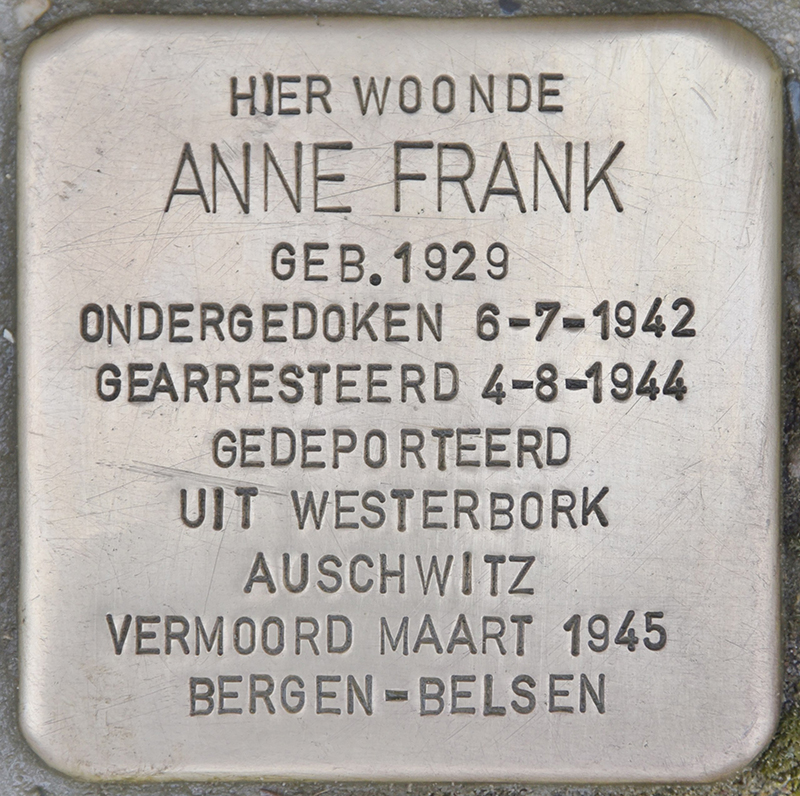 Stolperstein voor Anne Frank in Amsterdam